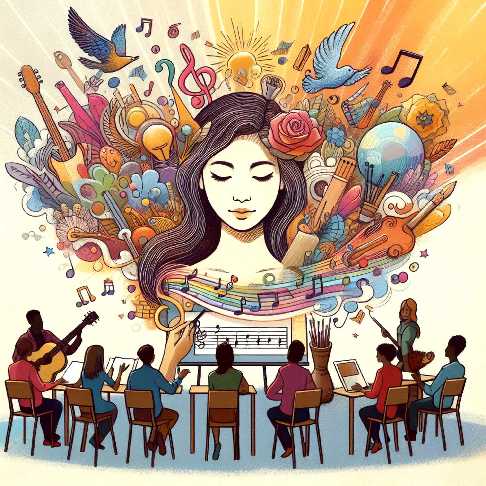 Immagine simbolica di un seminario di musicoterapia.