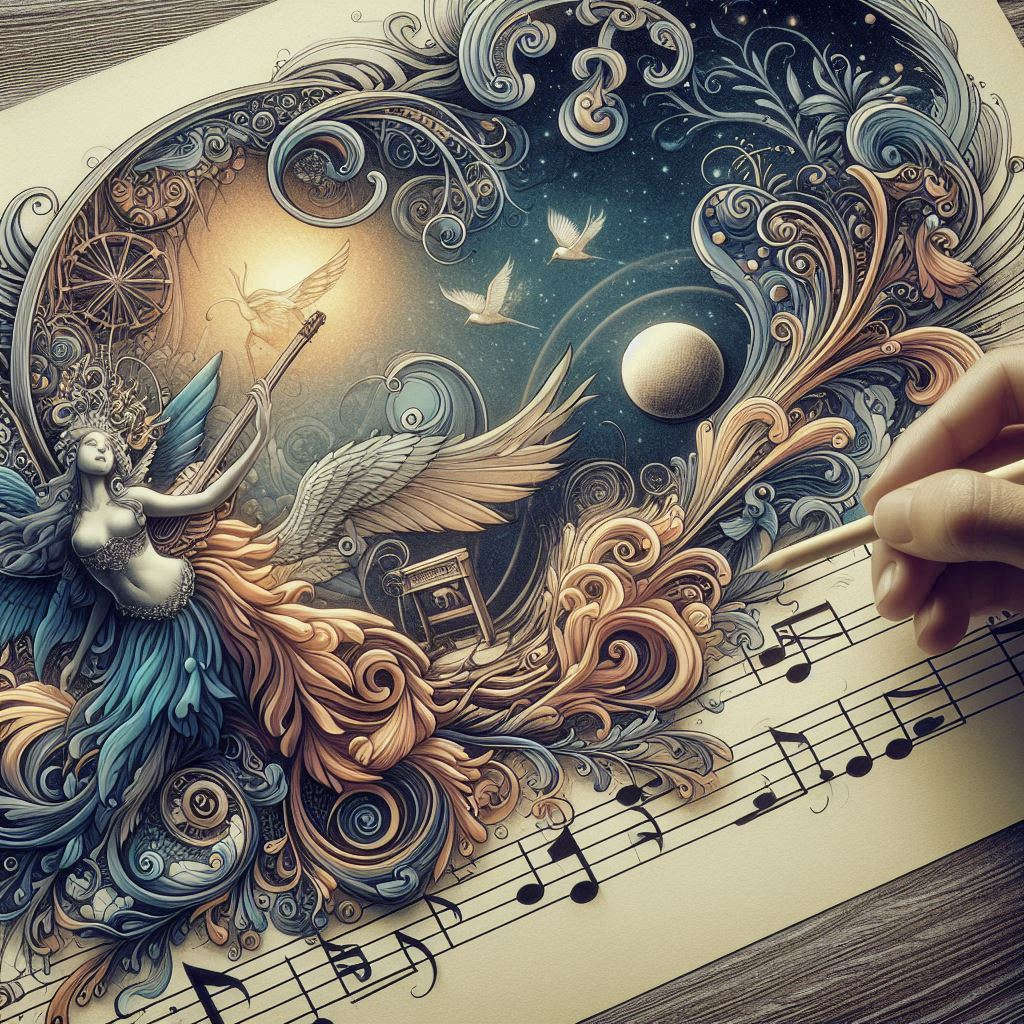 Immagine simbolica che rappresenta l'ascolto di una melodia musicale.